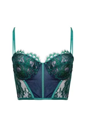 Jasmin Emerald French Lace Longline Bra