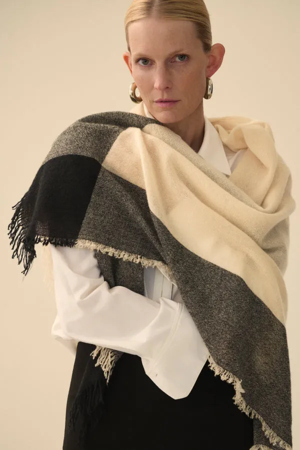 Lightweight Scarf - Wool :: Black/Ivory