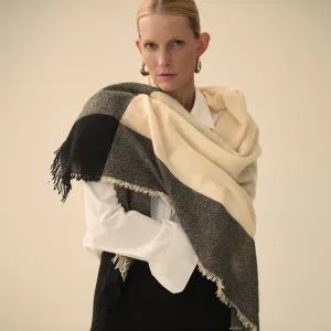 Lightweight Scarf - Wool :: Black/Ivory