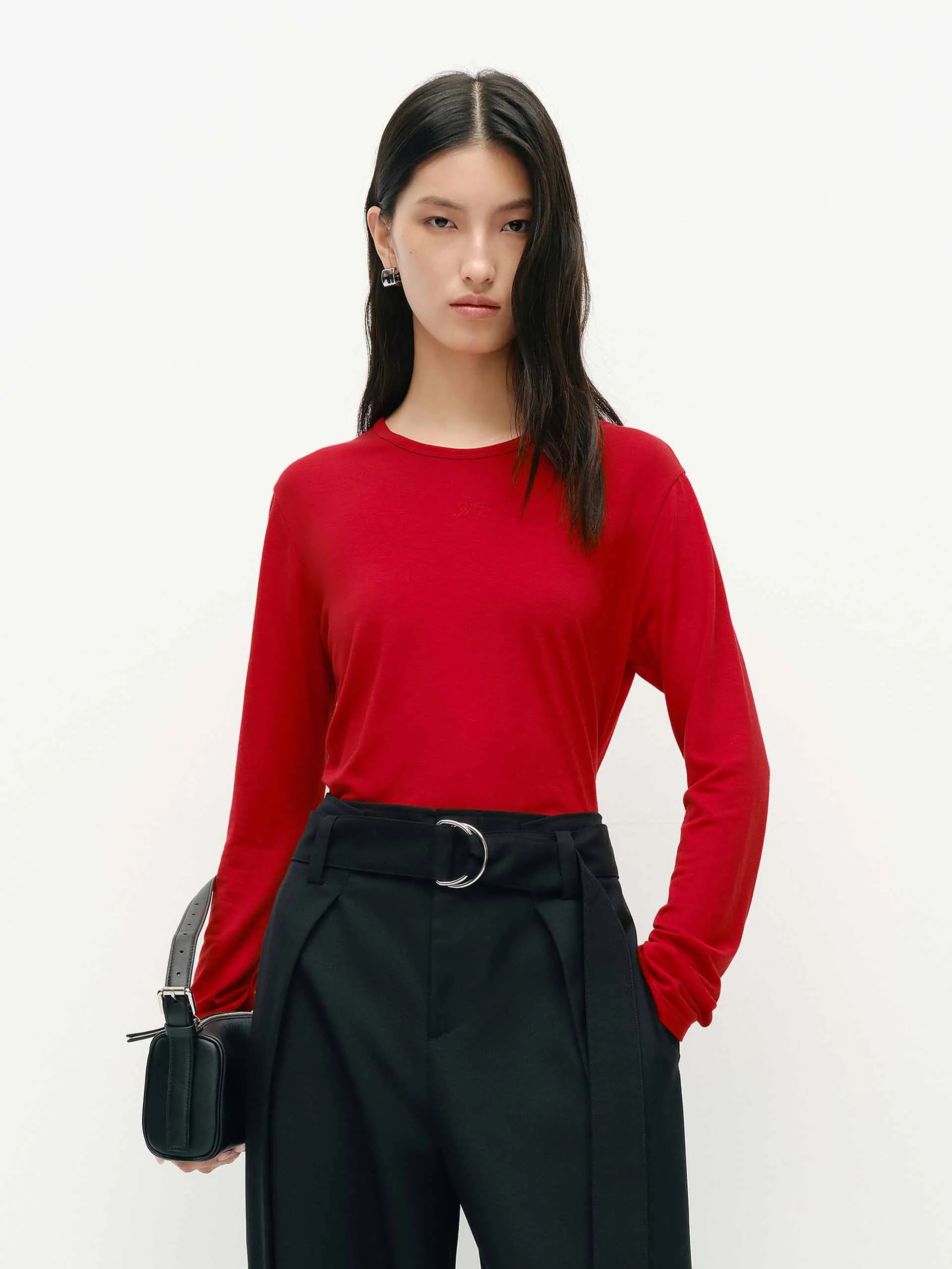 Lightweight Side Pleated T-shirt