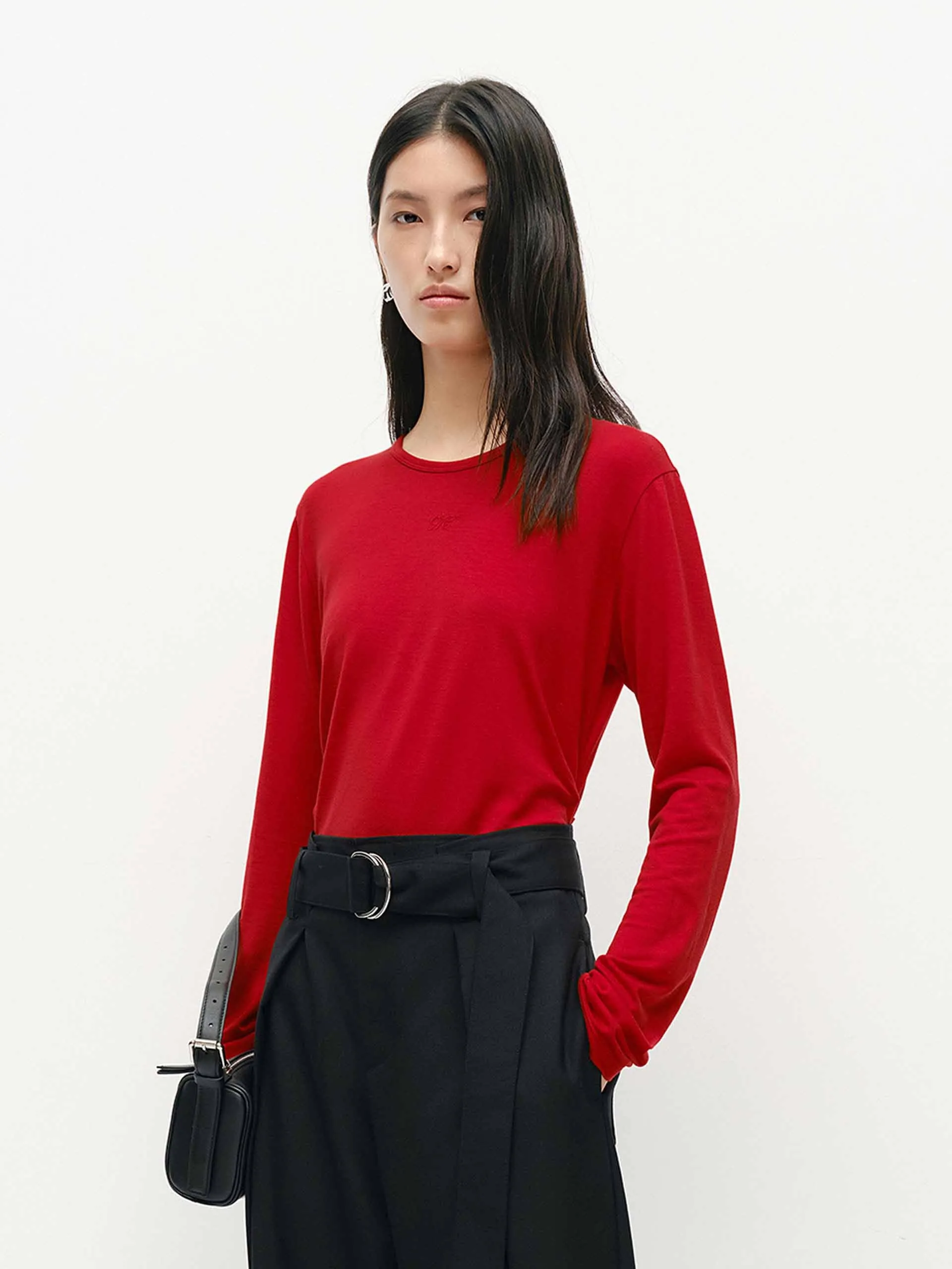 Lightweight Side Pleated T-shirt