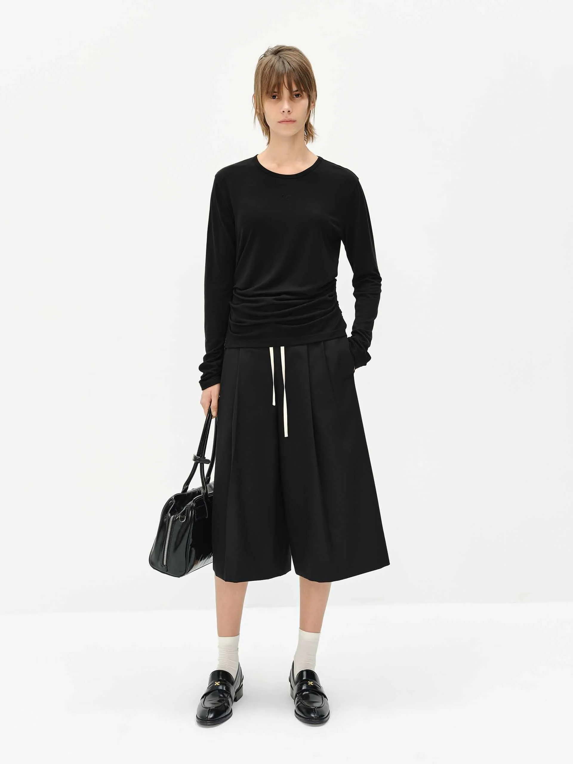 Lightweight Side Pleated T-shirt