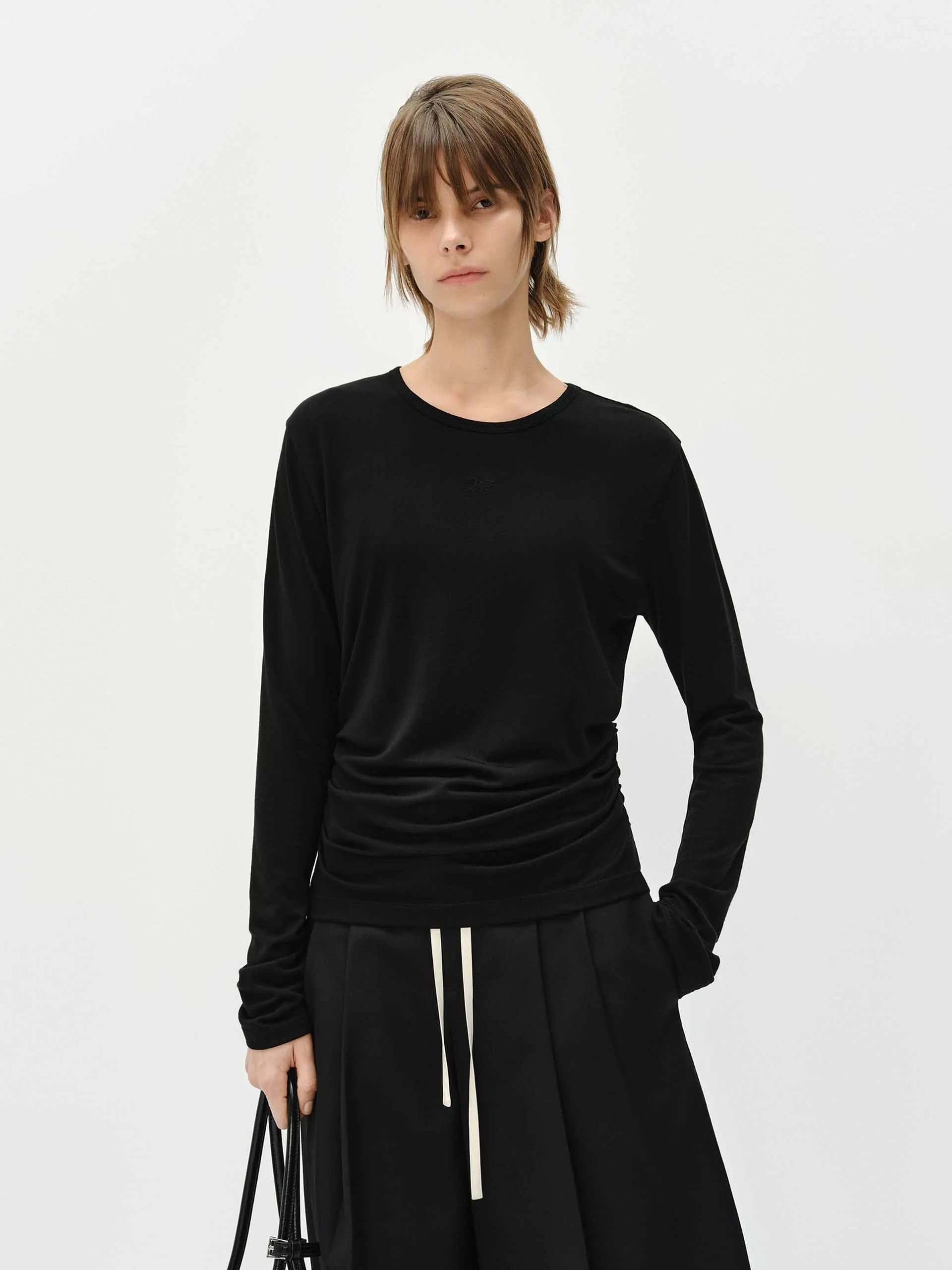 Lightweight Side Pleated T-shirt