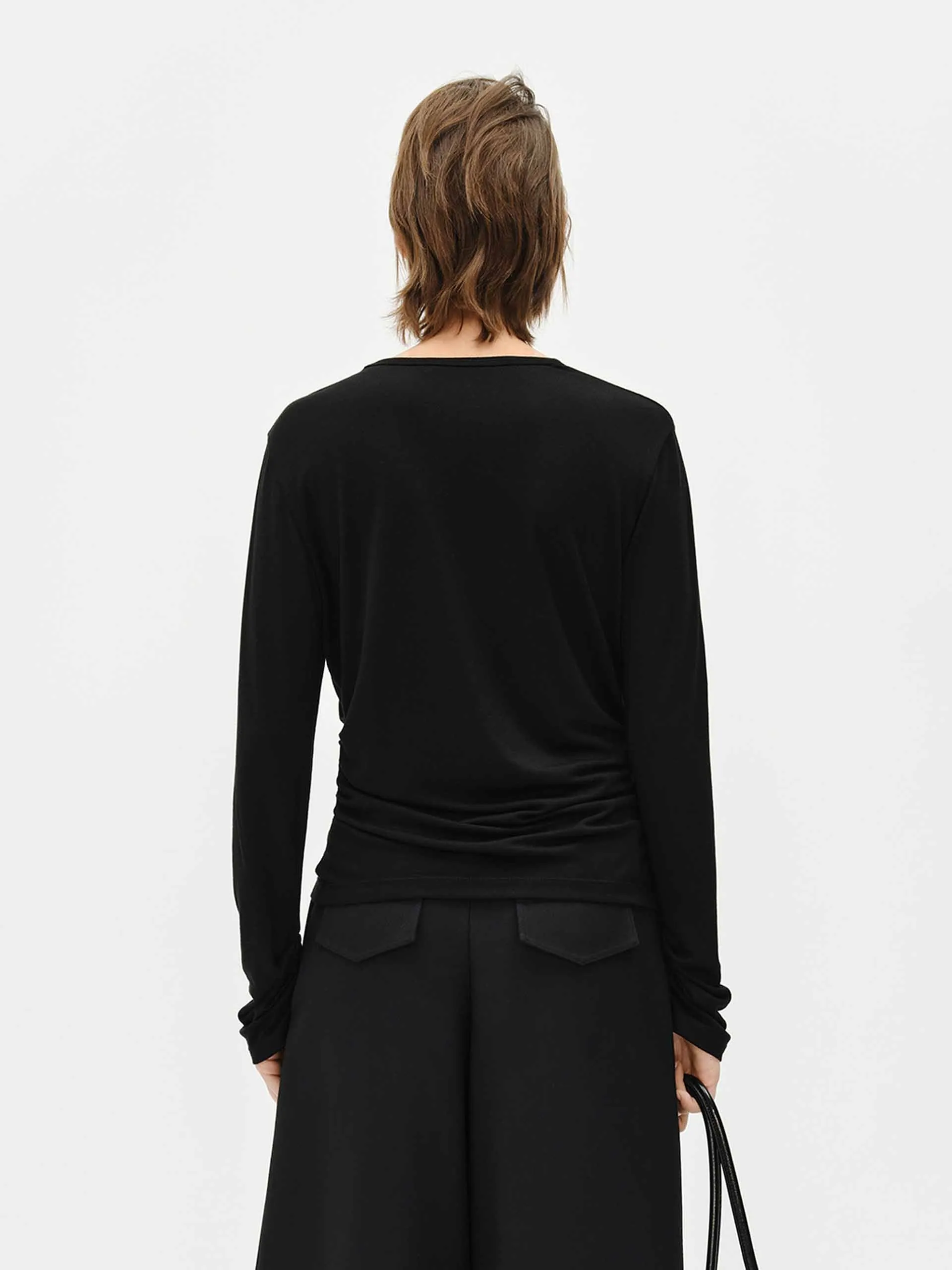 Lightweight Side Pleated T-shirt