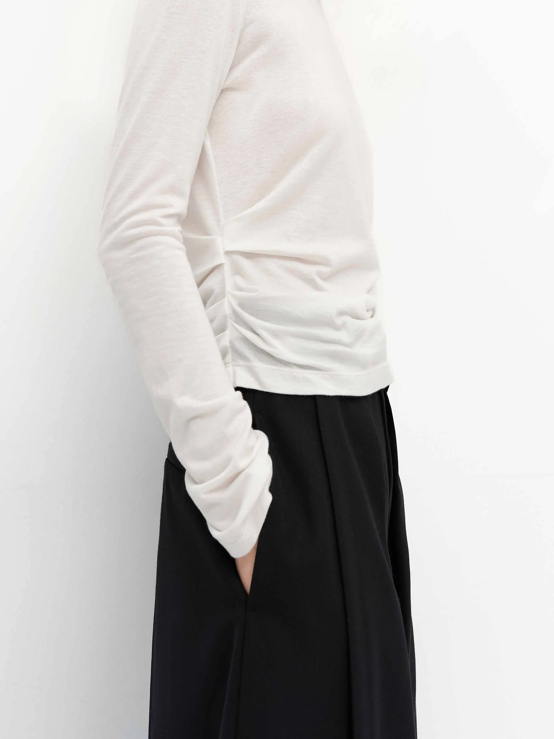 Lightweight Side Pleated T-shirt