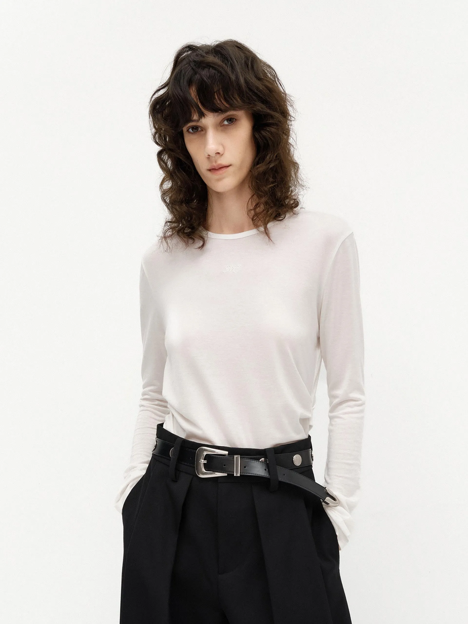 Lightweight Side Pleated T-shirt