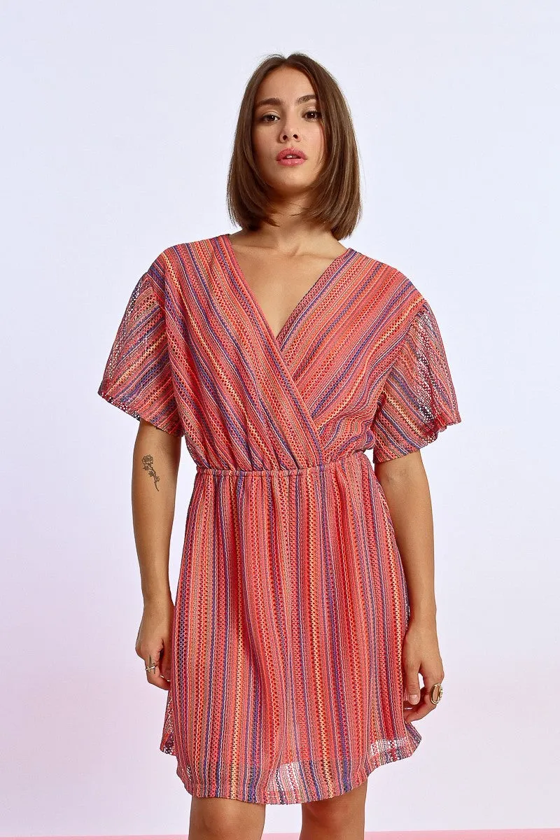 Lili Sidonio Multi Coloured Wrap Mini Dress