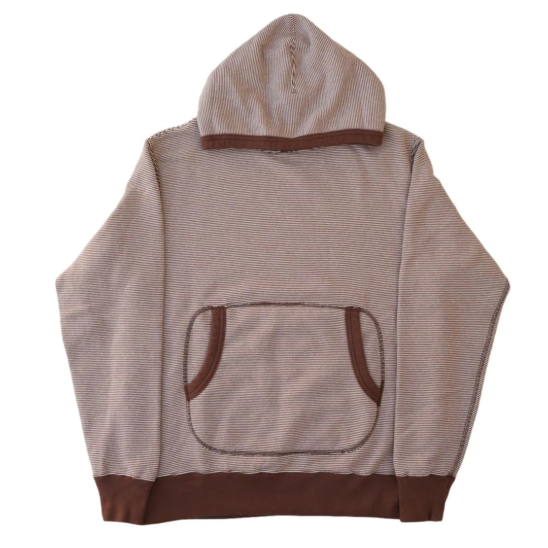 Loop & Weft SZ Vintage Pinborder Knit Hooded Sweatshirt (Brown)