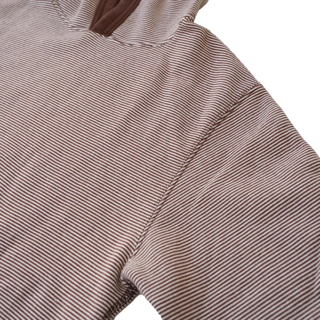 Loop & Weft SZ Vintage Pinborder Knit Hooded Sweatshirt (Brown)