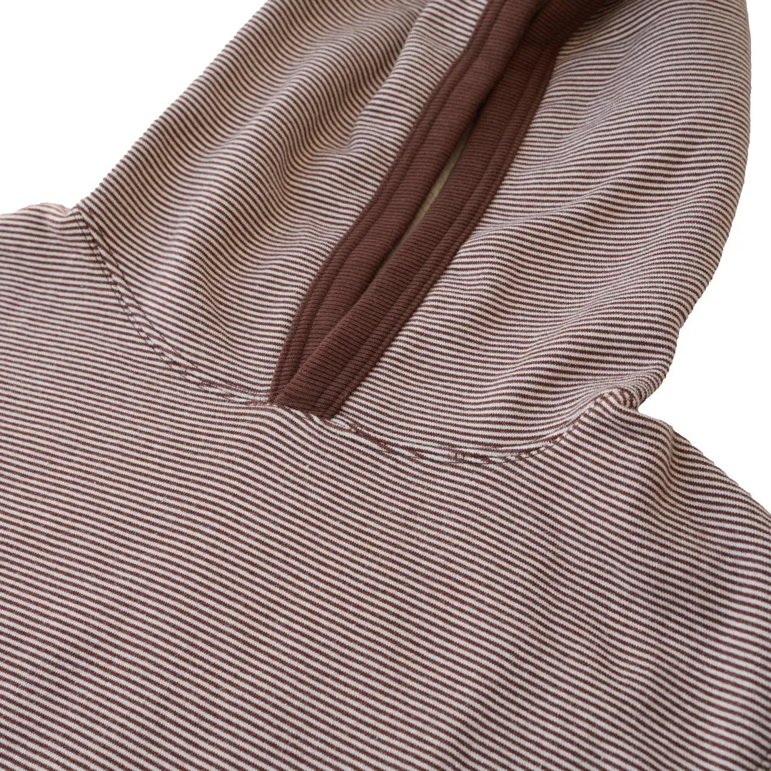 Loop & Weft SZ Vintage Pinborder Knit Hooded Sweatshirt (Brown)
