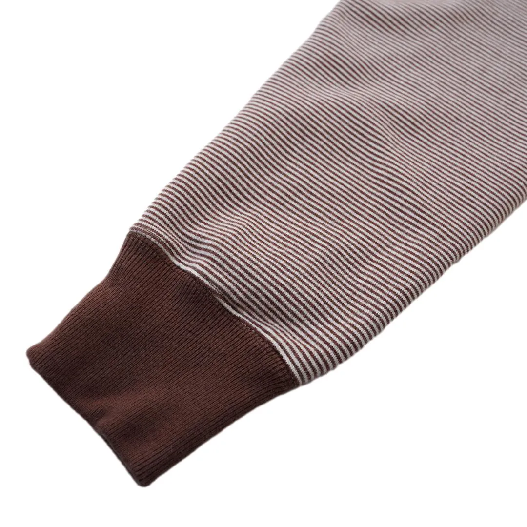 Loop & Weft SZ Vintage Pinborder Knit Hooded Sweatshirt (Brown)