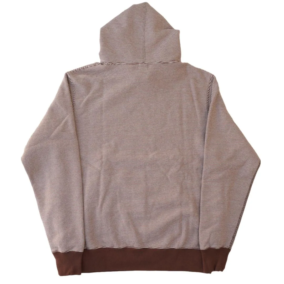 Loop & Weft SZ Vintage Pinborder Knit Hooded Sweatshirt (Brown)