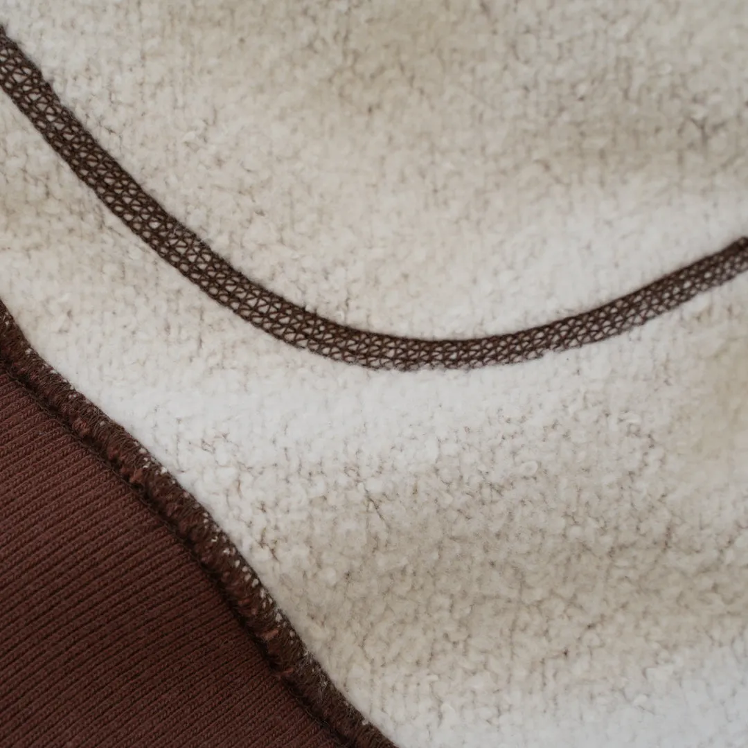 Loop & Weft SZ Vintage Pinborder Knit Hooded Sweatshirt (Brown)