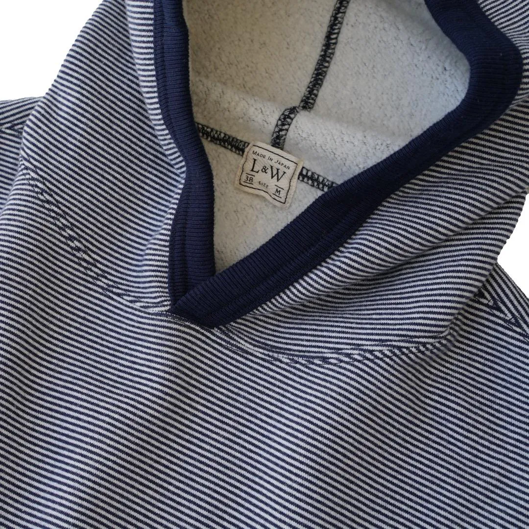 Loop & Weft SZ Vintage Pinborder Knit Hooded Sweatshirt (Navy)