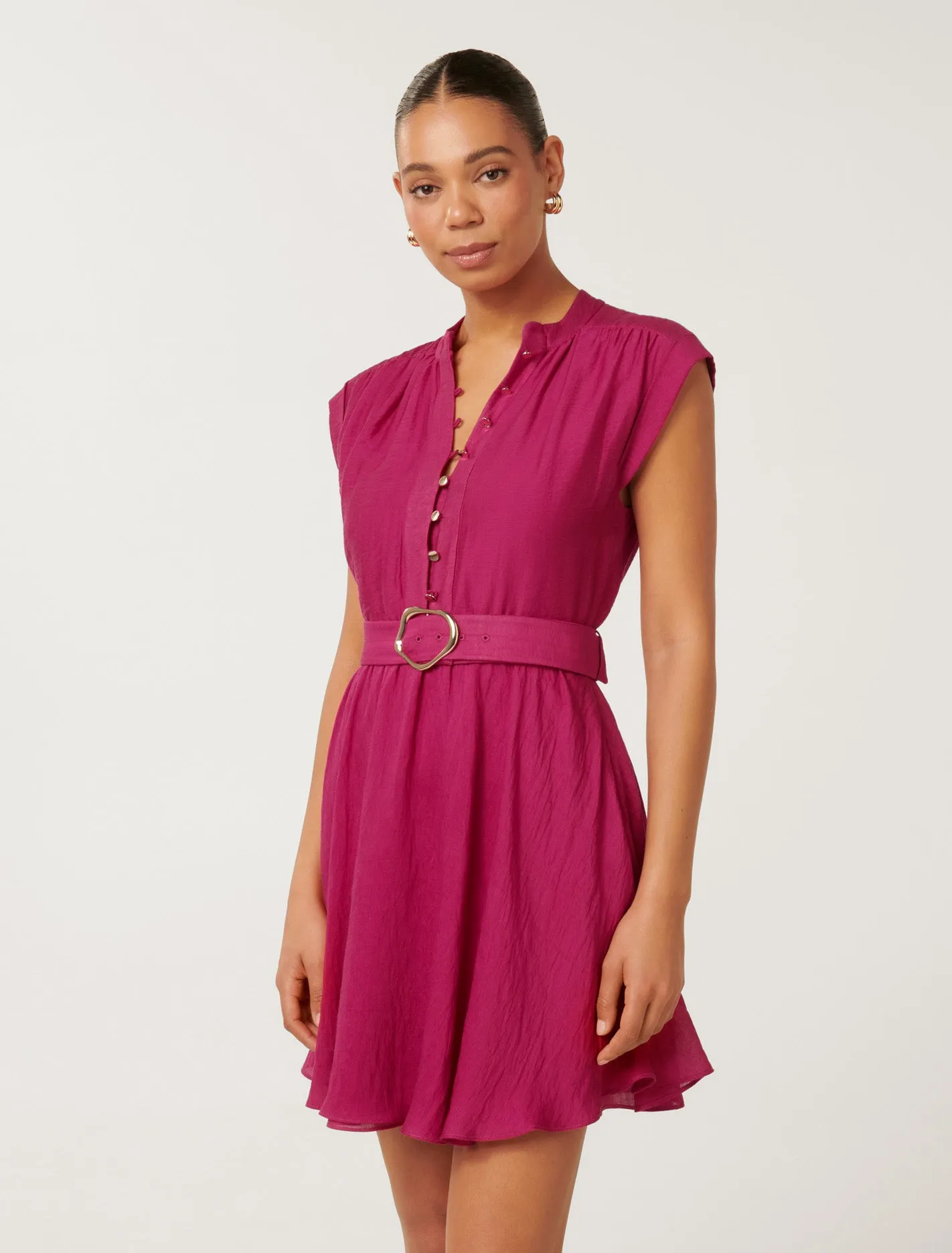 Lucille Textured Belted Mini Dress