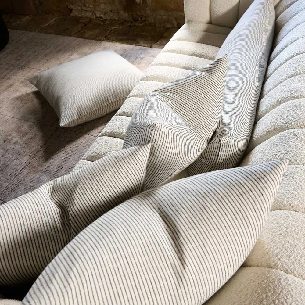 Marina Cushion - Off White w' Ink Stripe