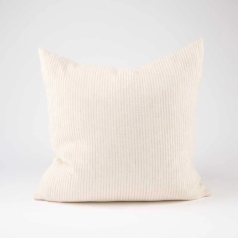 Marina Cushion - Off White w' Natural Stripe