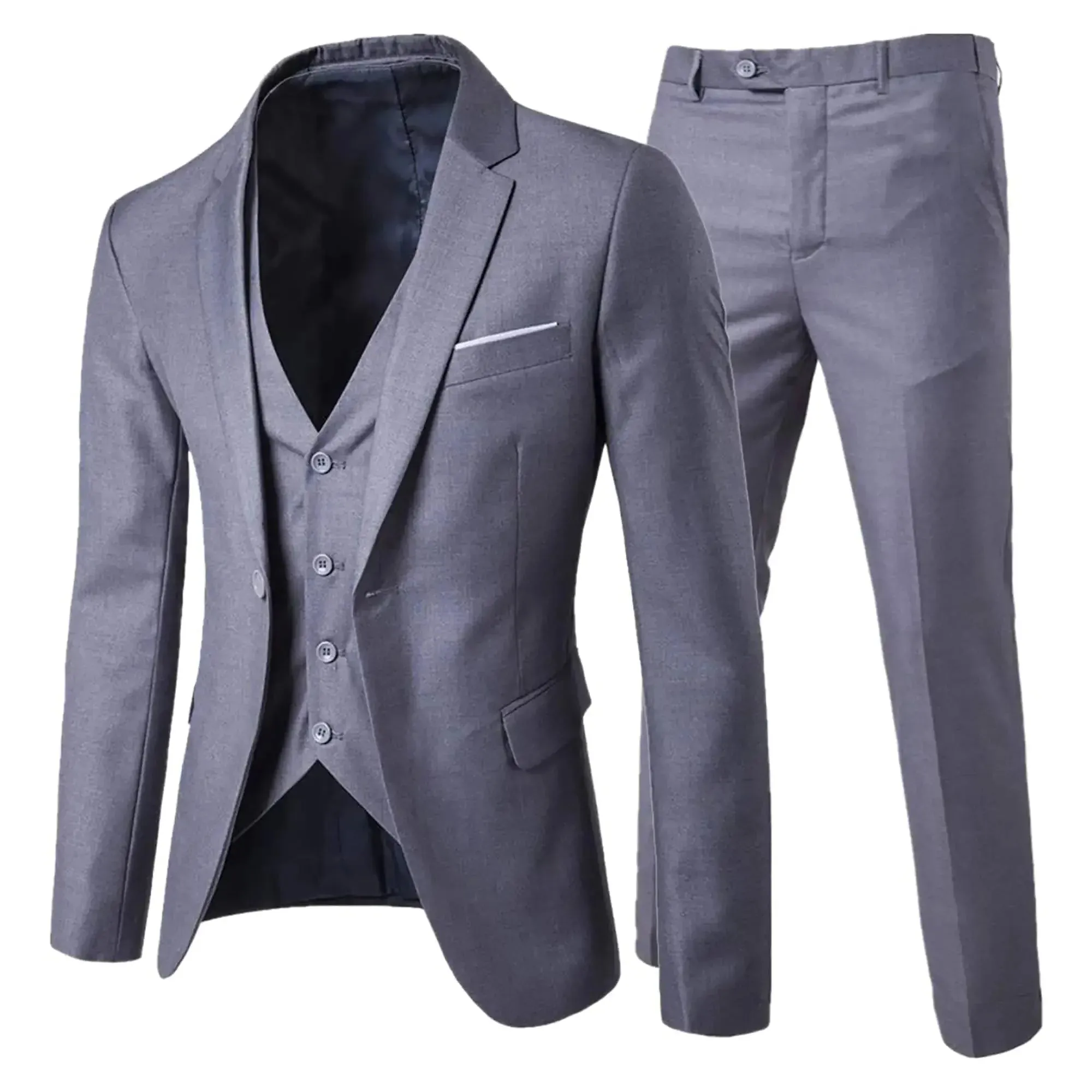 Men Suits For Wedding Elegant 3 Pieces 2 Set Jackets Vest Pants Luxury Blazers Outfit Fashion Classic Full 2024 Formal Costume