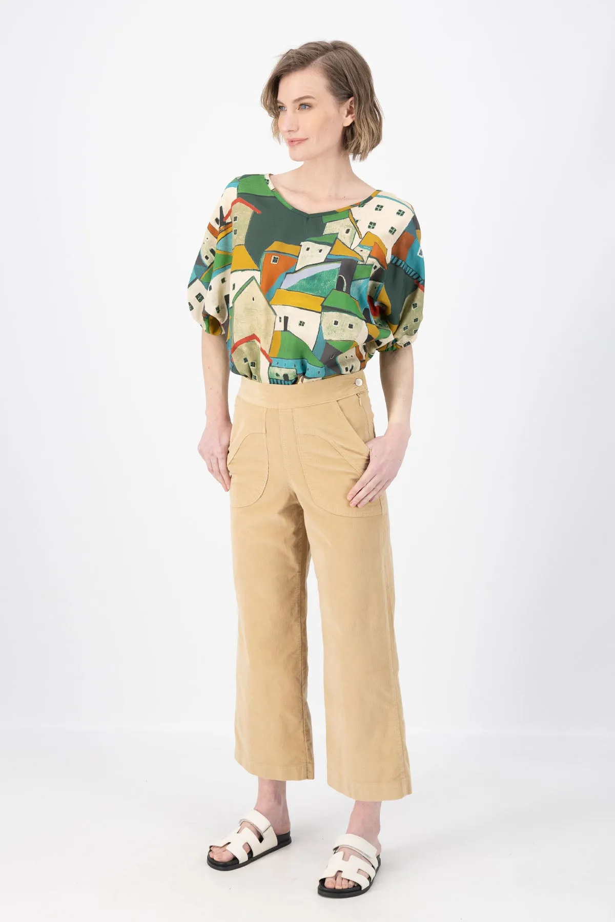 Pueblito Camisa Green in Fine Tencel