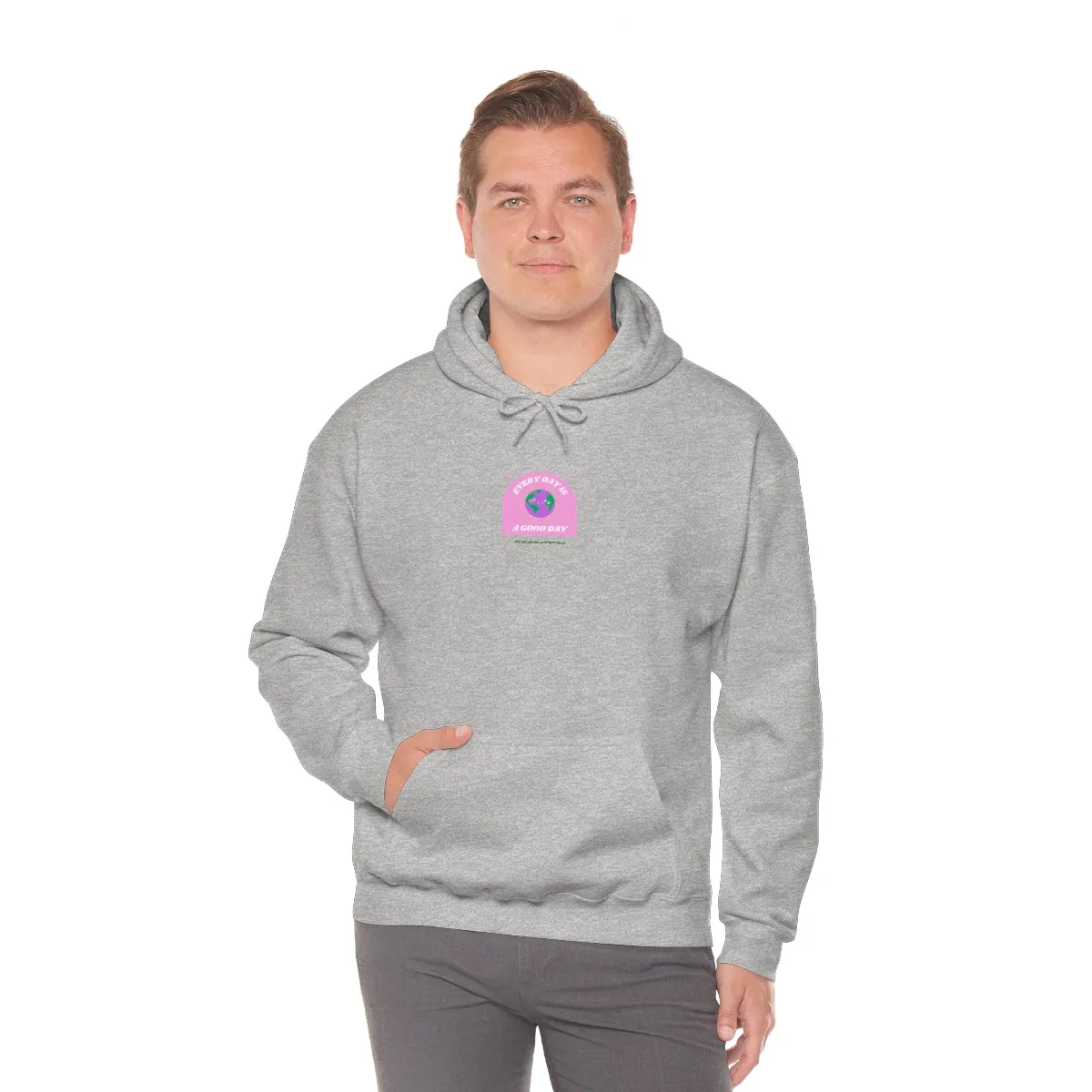 Retro Every Day is a Good Day, Its All About Perspective Earth Pink Purple Back Graphic Hoodie, VSCO Girl Oversized Trendy Tumblr Sw