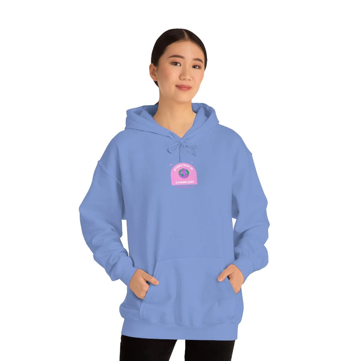 Retro Every Day is a Good Day, Its All About Perspective Earth Pink Purple Back Graphic Hoodie, VSCO Girl Oversized Trendy Tumblr Sw