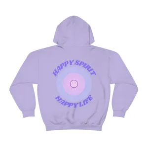 Retro Happy Spirit Happy Life Lavender Lilac Pink Smile Graphic Hoodie, VSCO Girl Sweatshirt, Tumblr Hoodie, Oversized Trendy Back Print Top