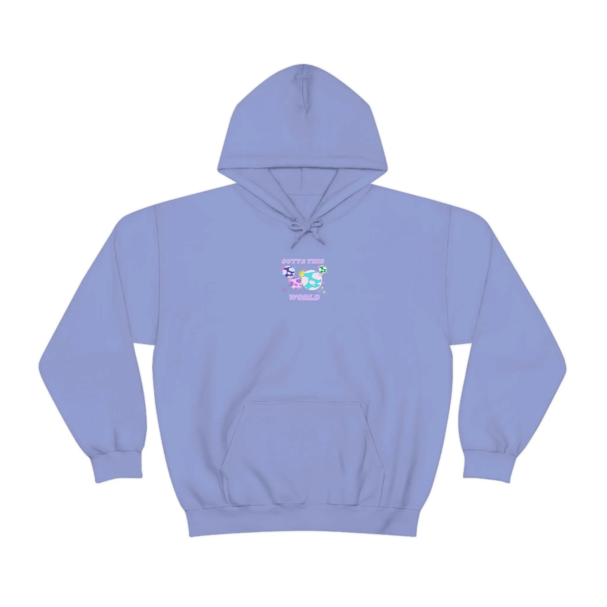 Retro Outta This World Lilac Violet Lavender Graphic Hoodie, VSCO Girl Sweatshirt, Tumblr Hoodie, Oversized Trendy Back Print Top Rare Color