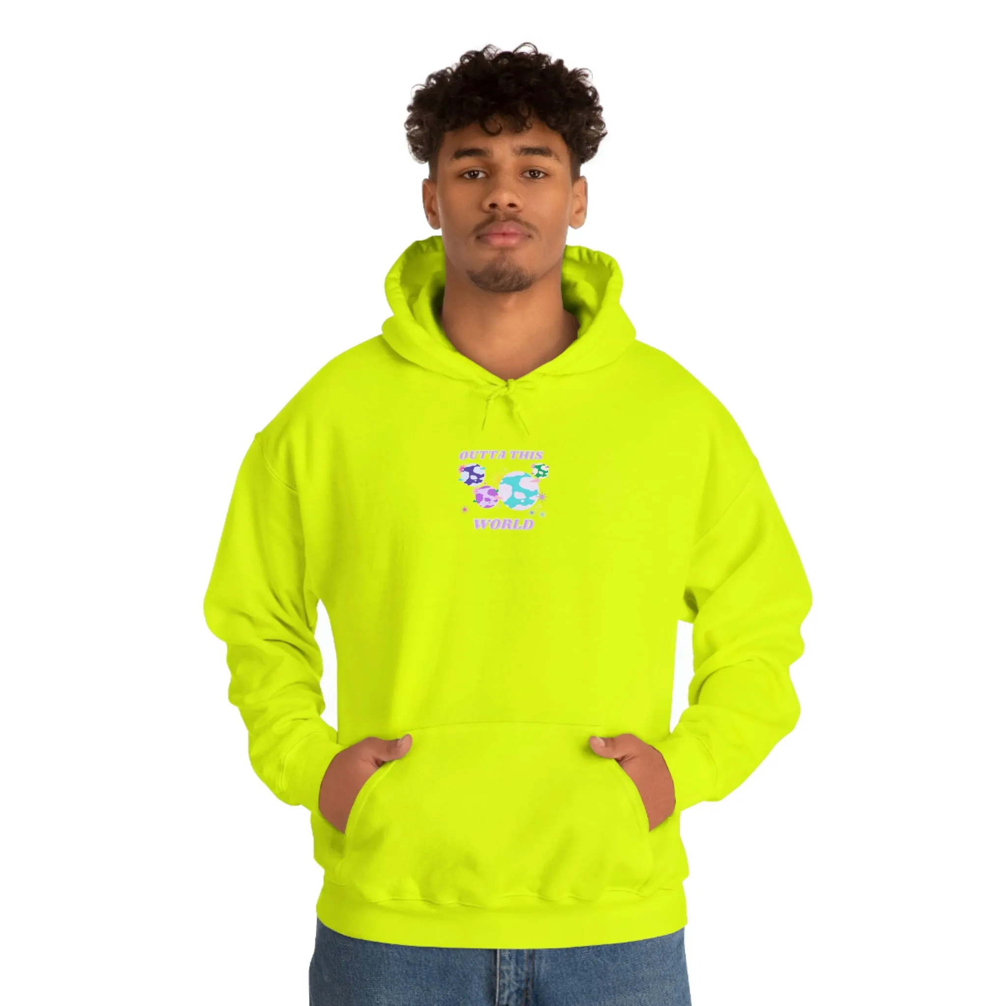 Retro Outta This World Lilac Violet Lavender Graphic Hoodie, VSCO Girl Sweatshirt, Tumblr Hoodie, Oversized Trendy Back Print Top Rare Color