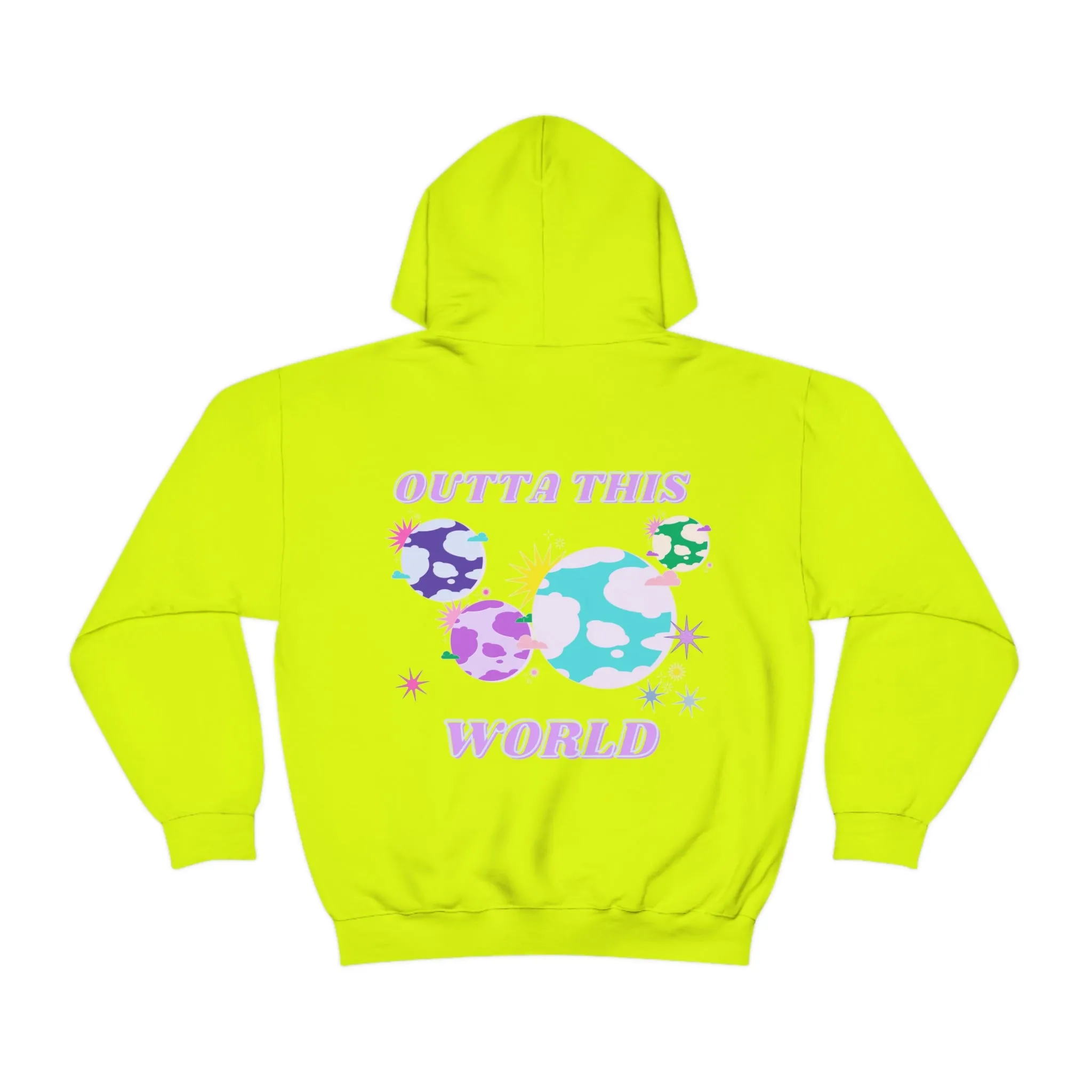 Retro Outta This World Lilac Violet Lavender Graphic Hoodie, VSCO Girl Sweatshirt, Tumblr Hoodie, Oversized Trendy Back Print Top Rare Color