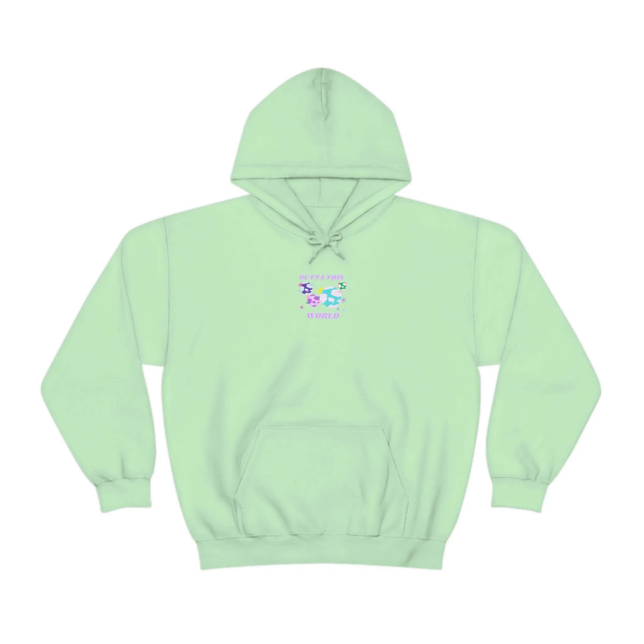 Retro Outta This World Lilac Violet Lavender Graphic Hoodie, VSCO Girl Sweatshirt, Tumblr Hoodie, Oversized Trendy Back Print Top Rare Color
