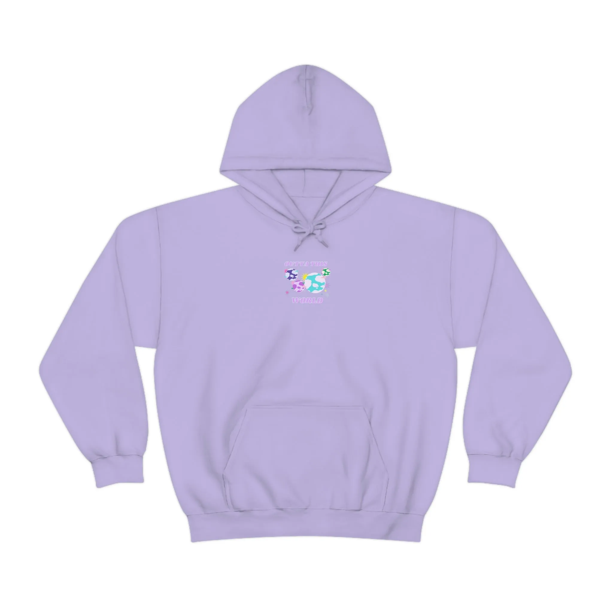 Retro Outta This World Lilac Violet Lavender Graphic Hoodie, VSCO Girl Sweatshirt, Tumblr Hoodie, Oversized Trendy Back Print Top Rare Color