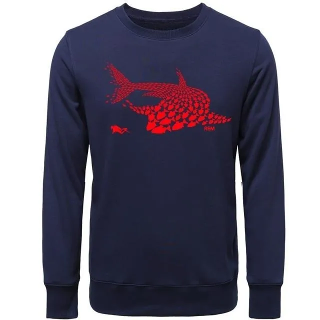 Scuba diving Sweatshirt Pullover for Men | Shark & Diver Collage