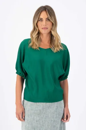 Skyscraper Camisa Dark Green in Fine Tencel