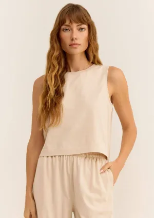 Sloane Jersey Muscle Tank - Sandshell