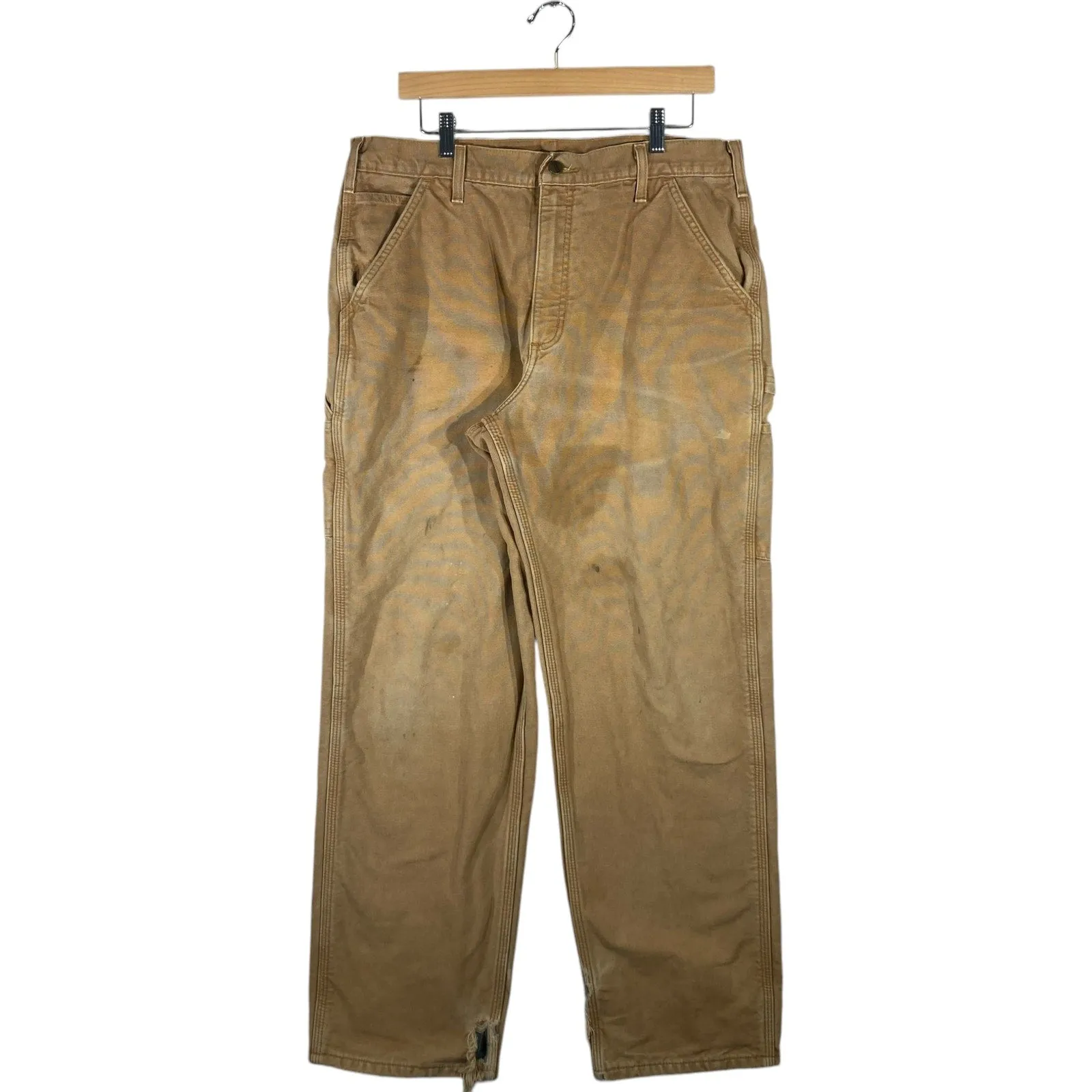 Vintage Carhartt Flannel Lined Carpenter Pants Men's 35x32