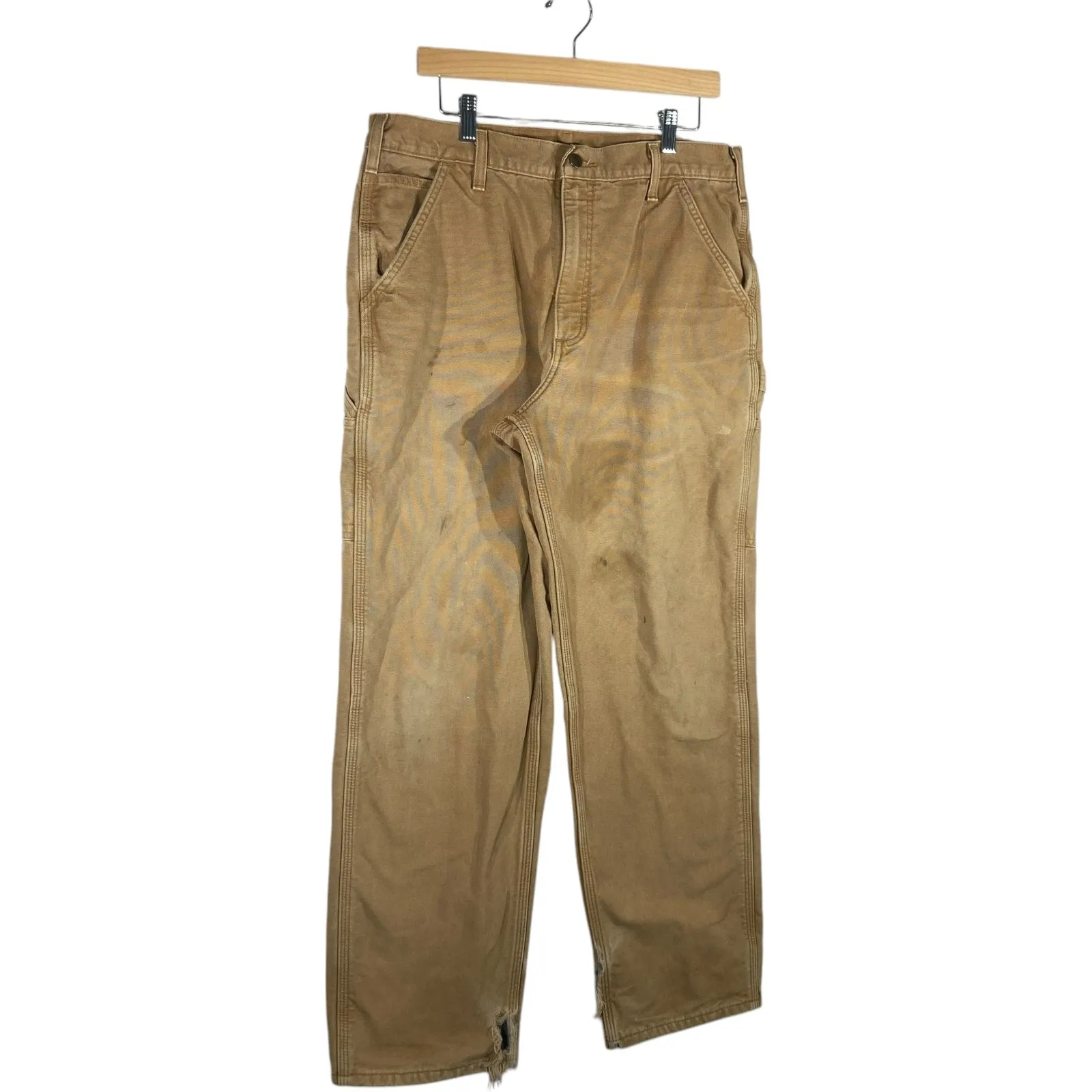 Vintage Carhartt Flannel Lined Carpenter Pants Men's 35x32