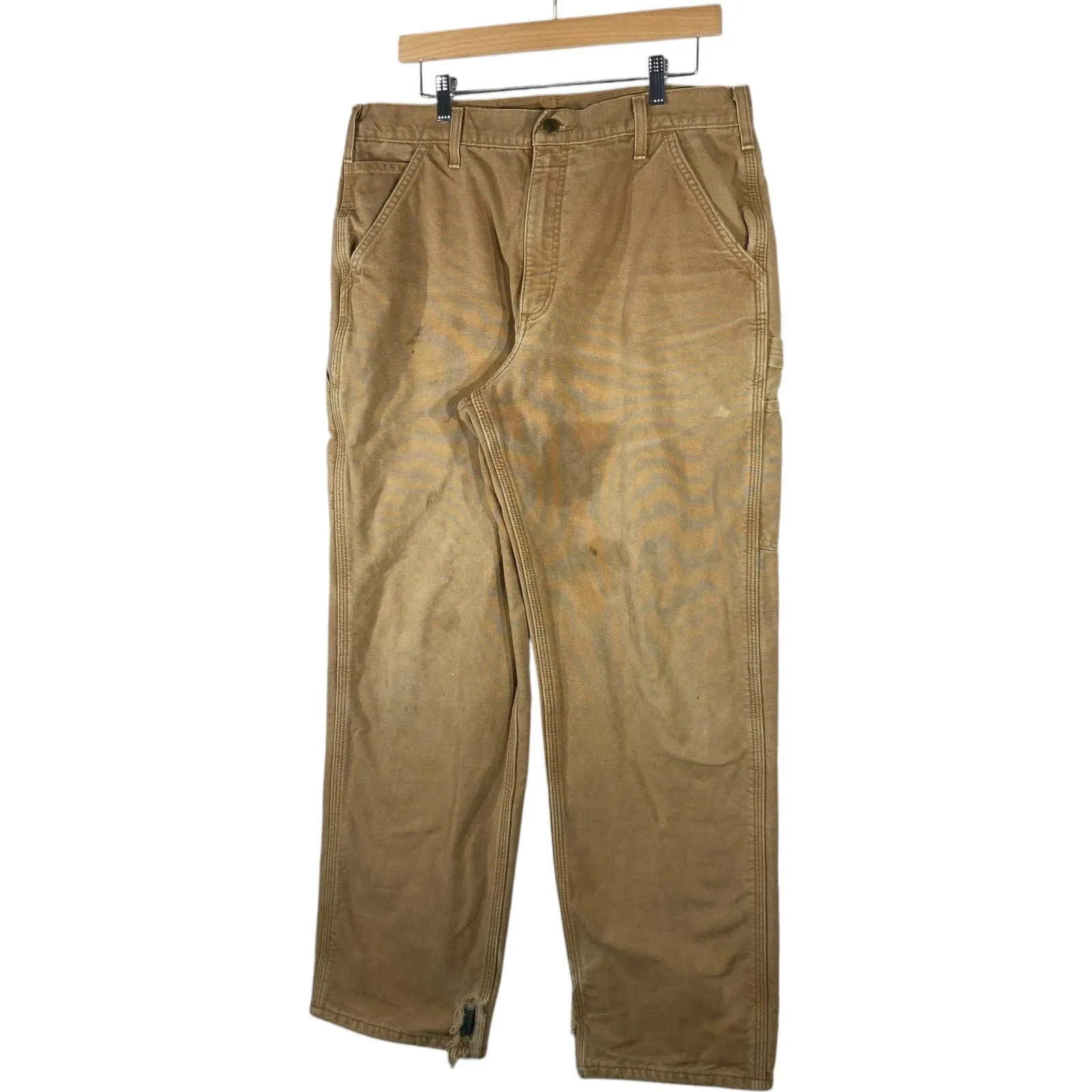 Vintage Carhartt Flannel Lined Carpenter Pants Men's 35x32