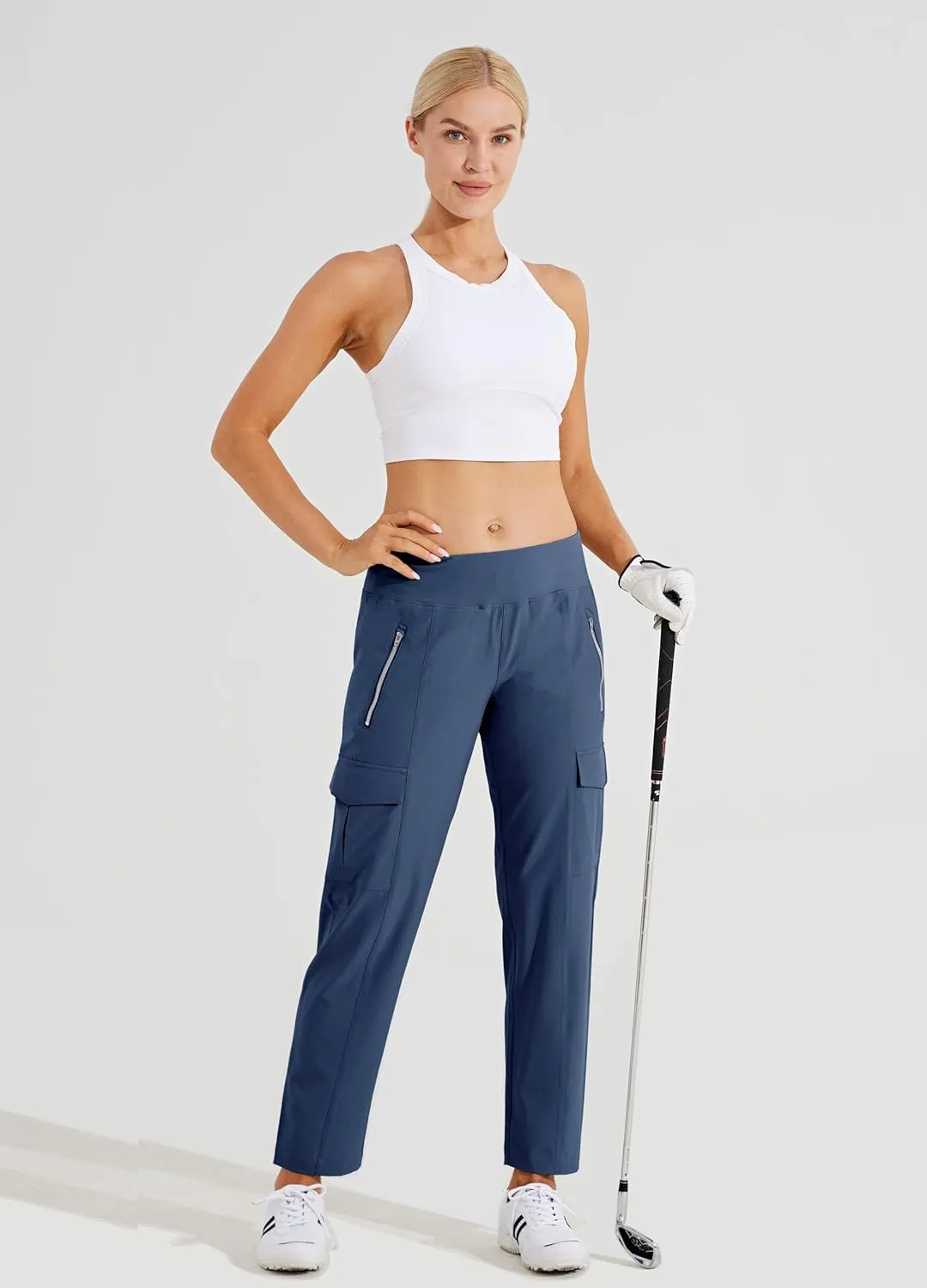 Willit Women's Golf Pants Athletic Quick Dry Pants Lightweight Cargo Travel Pants with Pockets Water Resistant