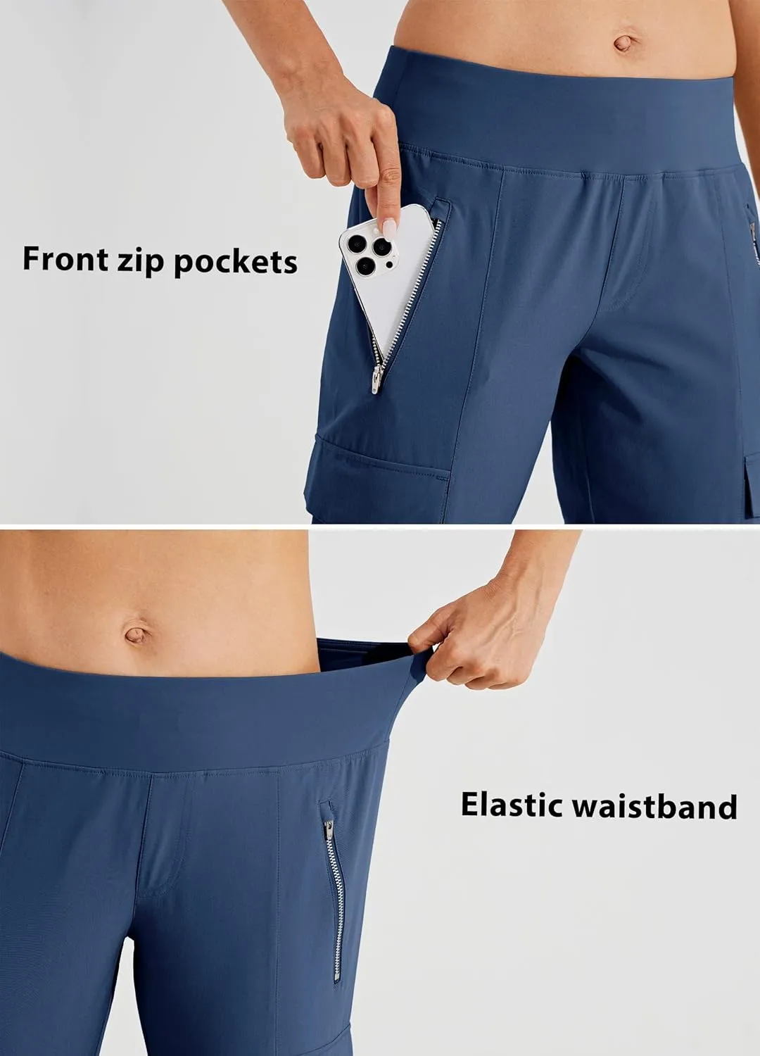Willit Women's Golf Pants Athletic Quick Dry Pants Lightweight Cargo Travel Pants with Pockets Water Resistant