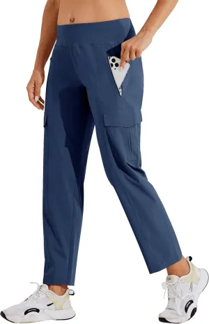 Willit Women's Golf Pants Athletic Quick Dry Pants Lightweight Cargo Travel Pants with Pockets Water Resistant