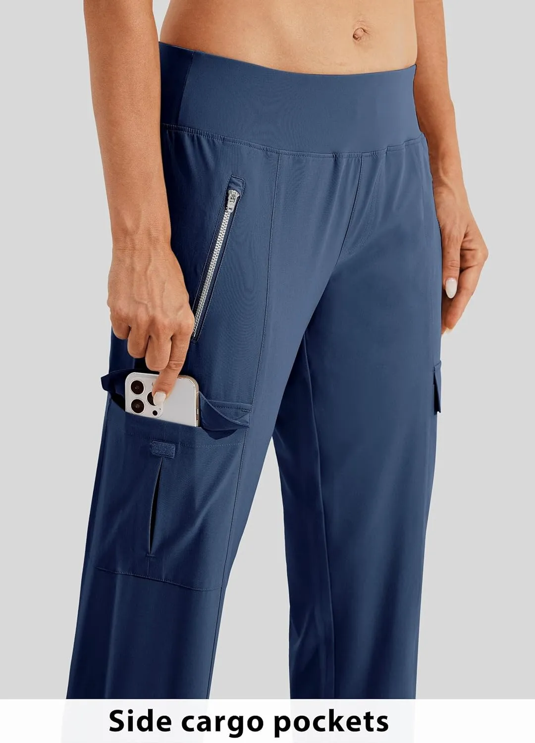 Willit Women's Golf Pants Athletic Quick Dry Pants Lightweight Cargo Travel Pants with Pockets Water Resistant